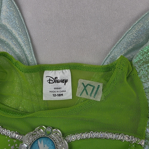 Disney Tinkerbell Toddler Fairy Costume With Removable Wings Size 12-18 Months - Picture 6 of 6